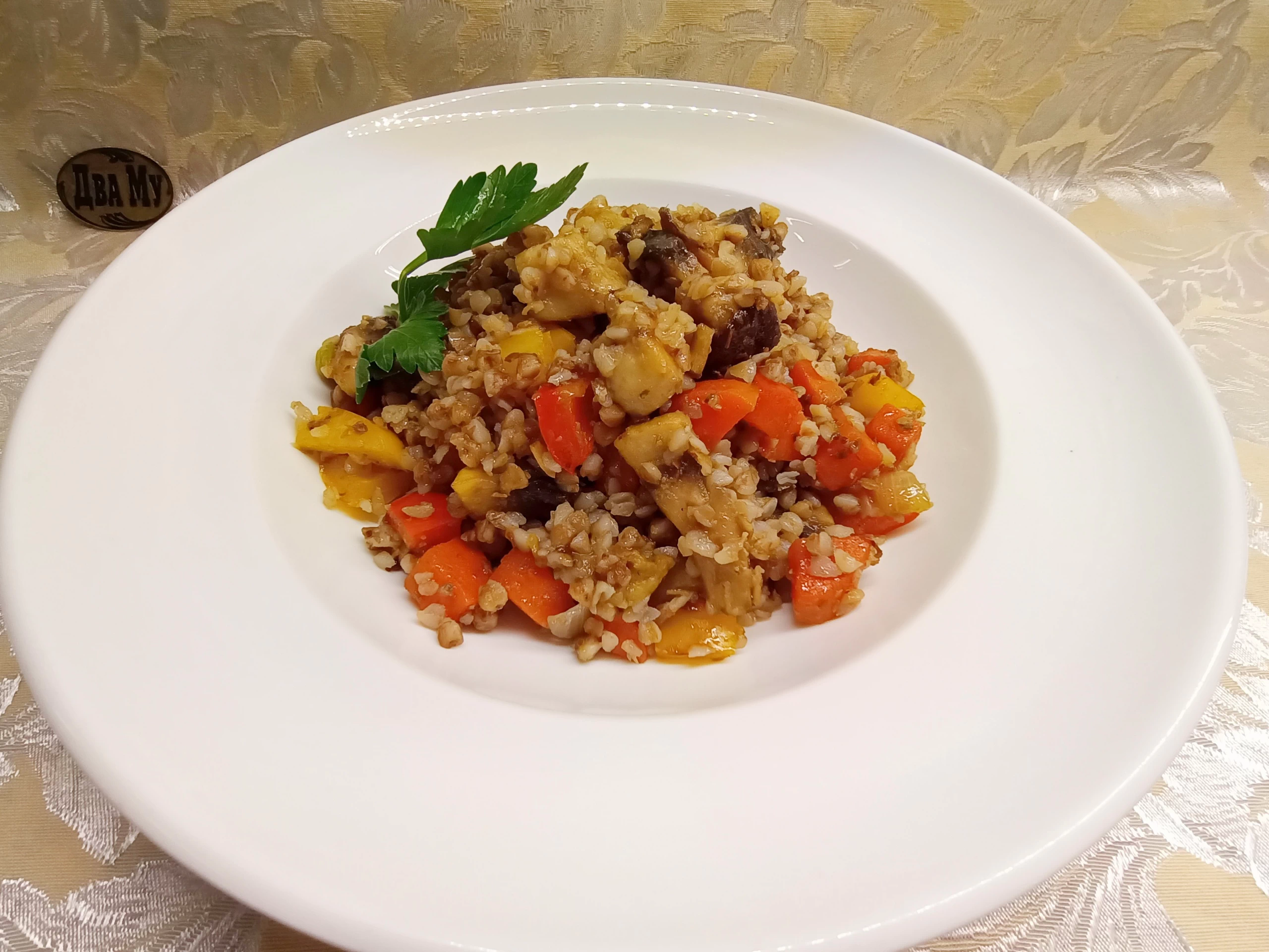 Греча с грибами